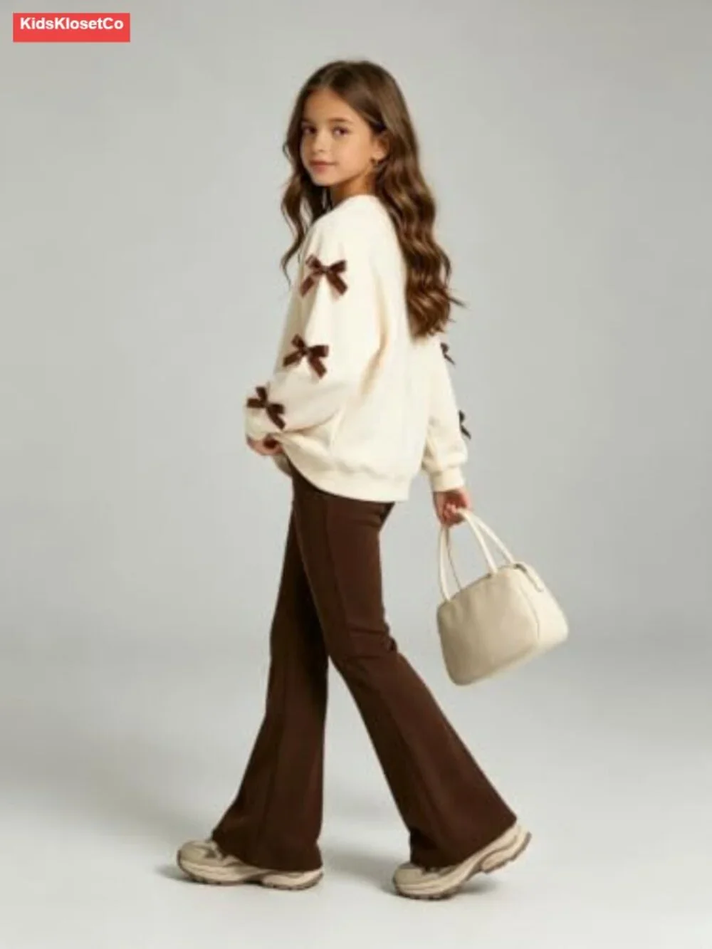 Girls 2 Piece Sweatshirt & Flare Pants Set Long Sleeve Fall Outfit Size 7-8